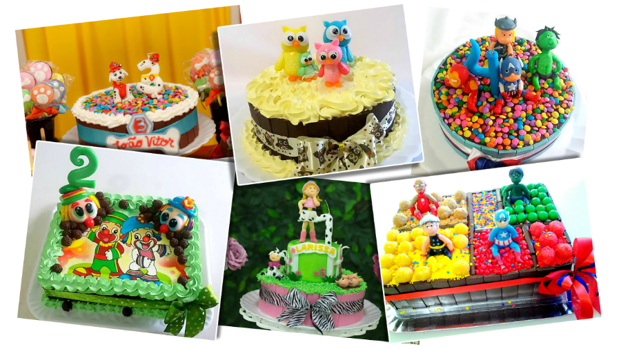 bolos decorados com t%C3%A9cnicas ensinadas no curso de cake pops - Doces Personalizados Para Festas